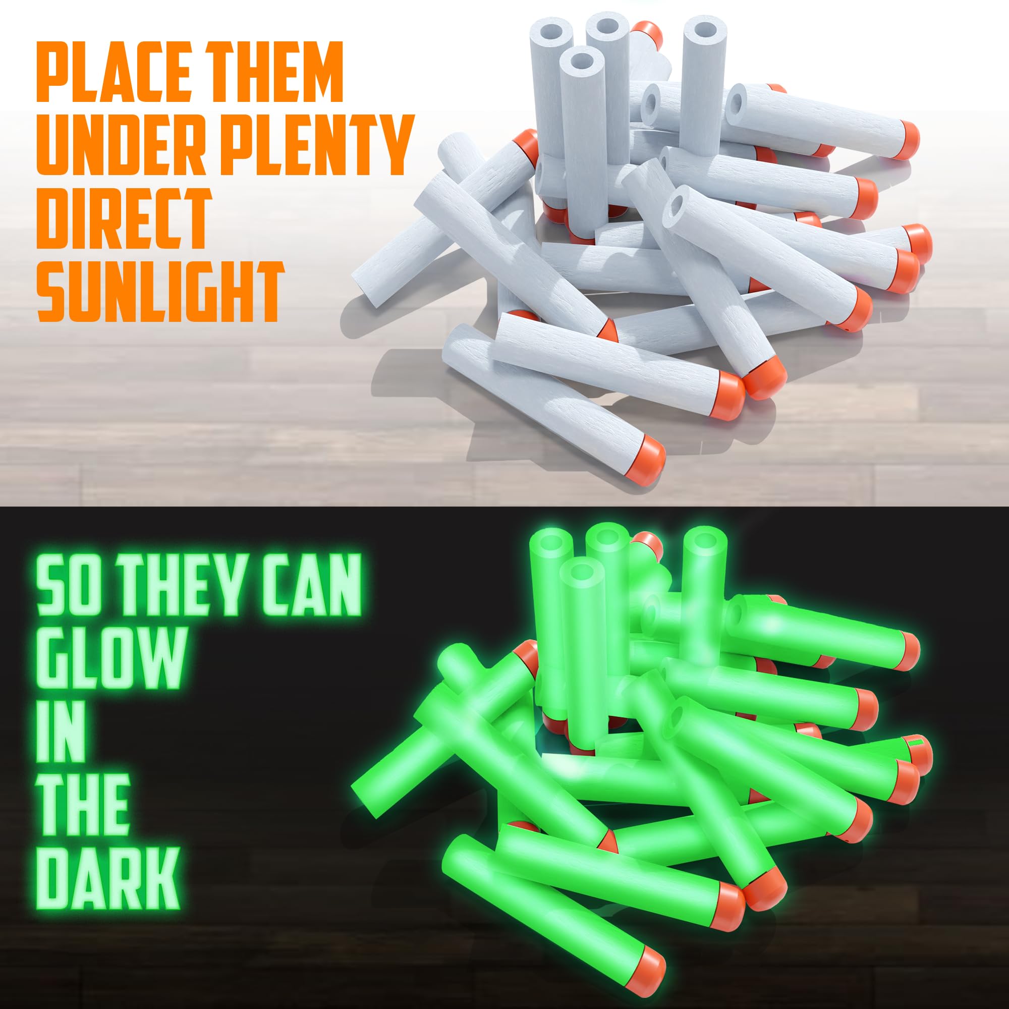 Ray Squad glow darts with universal compatibility for Nerf N-Strike guns and many models.