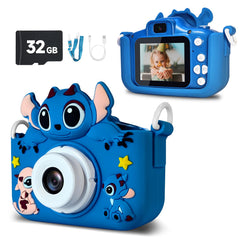 Raybitu kids camera with cartoon protective case for safe, playful photography on the go.