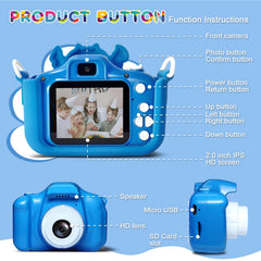 Raybitu kids camera includes 32GB SD card and essential accessories.
