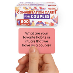 Rayliad Prompta 600 cards spread on table for date-night conversation