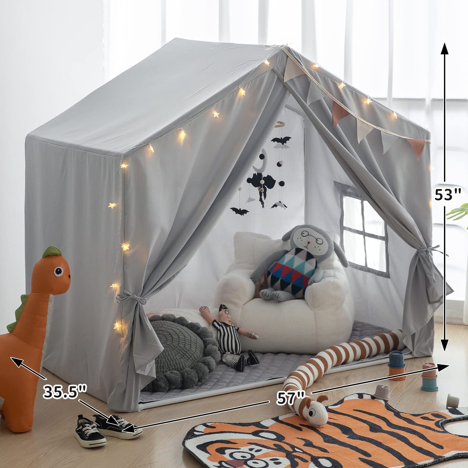 Razee Kids Reading Nook with tent encourages peaceful reading moments.