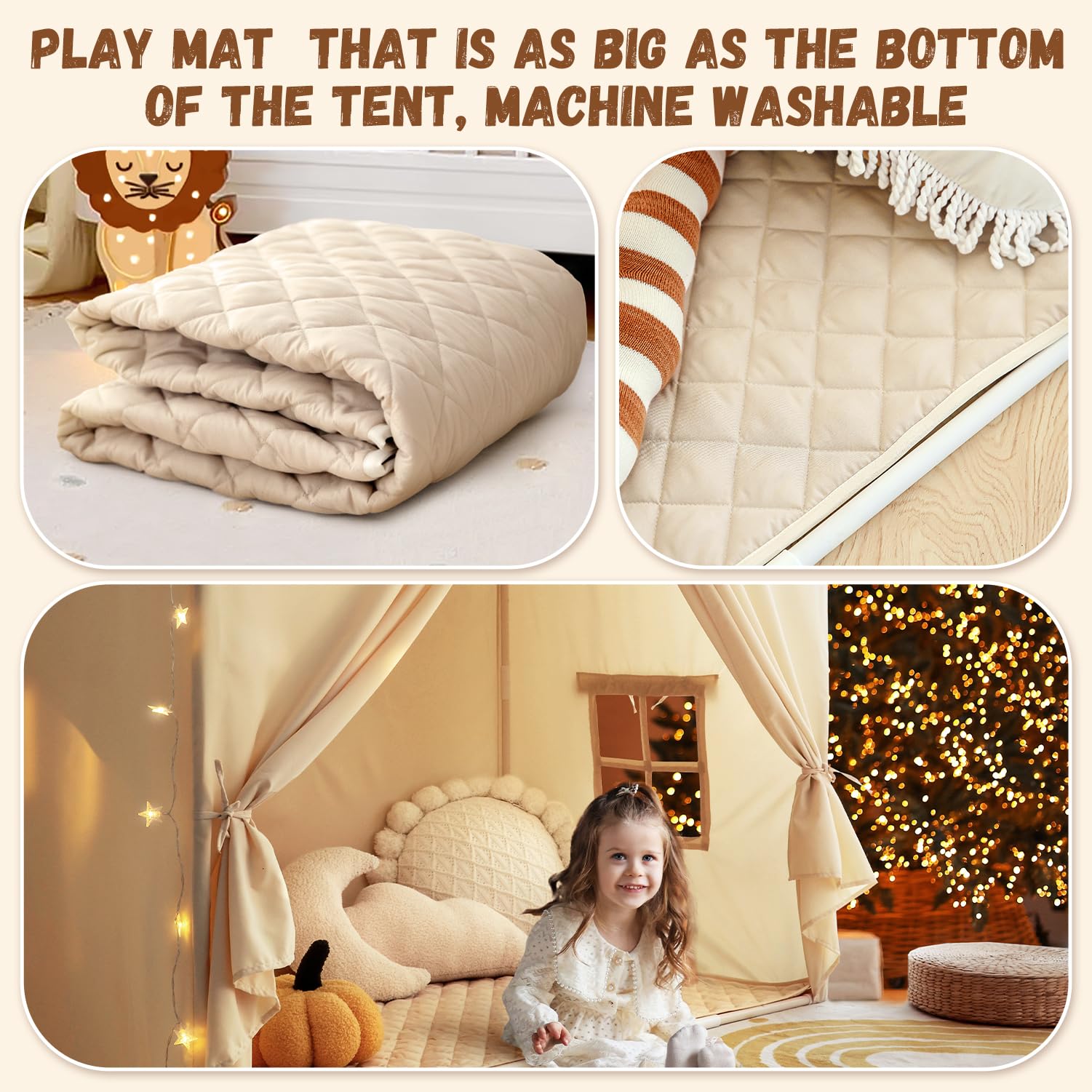 Razee play tent in a bedroom nook creating a cozy reading corner.