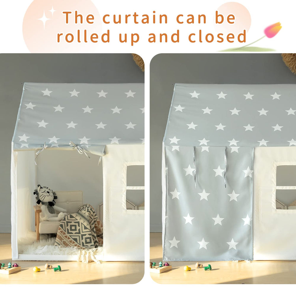 Razee Play Tent size 49.5x35.5x49.5 inches accommodates two to three kids.