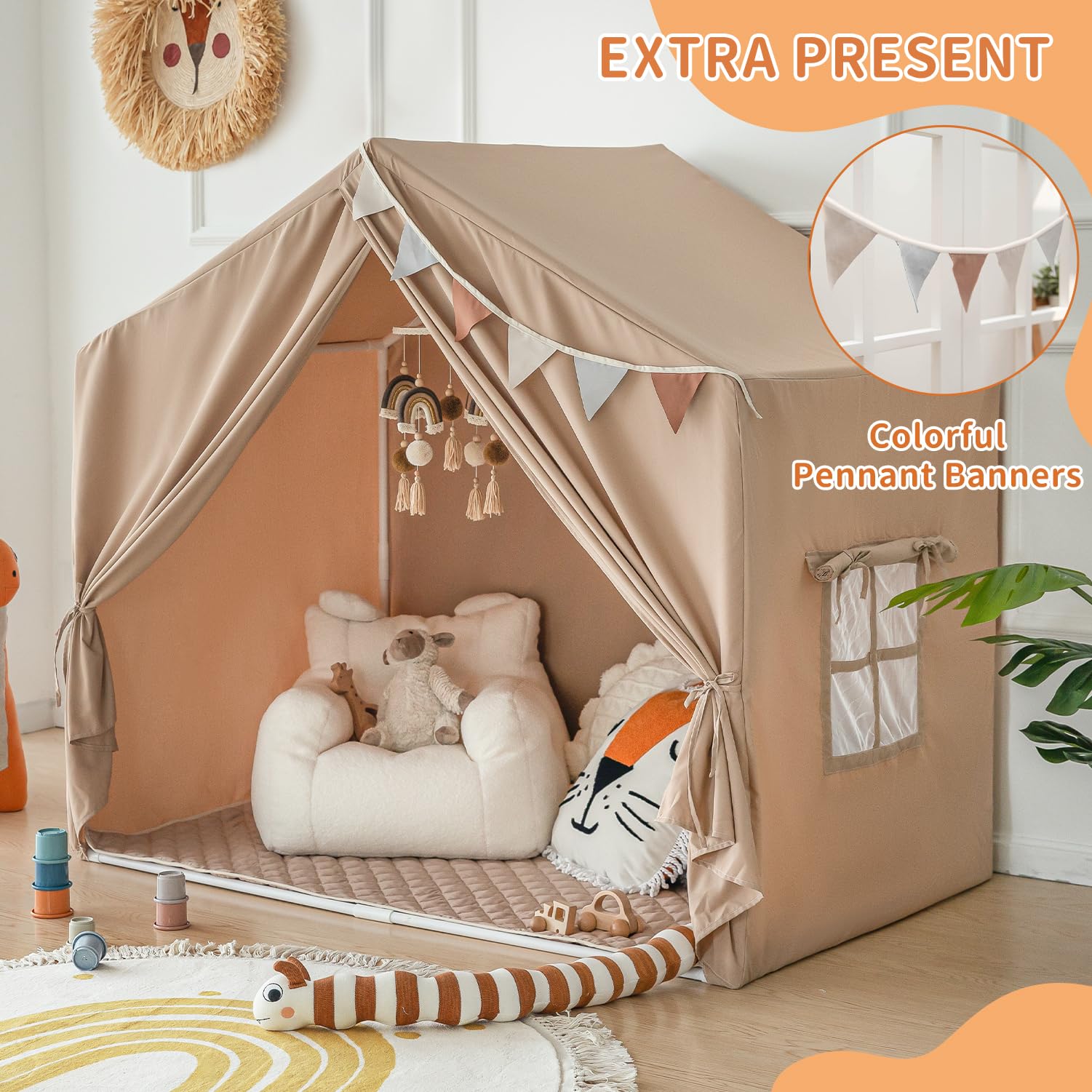 Razee Toddler Play Tent, odor-free fabric for safe, clean play.