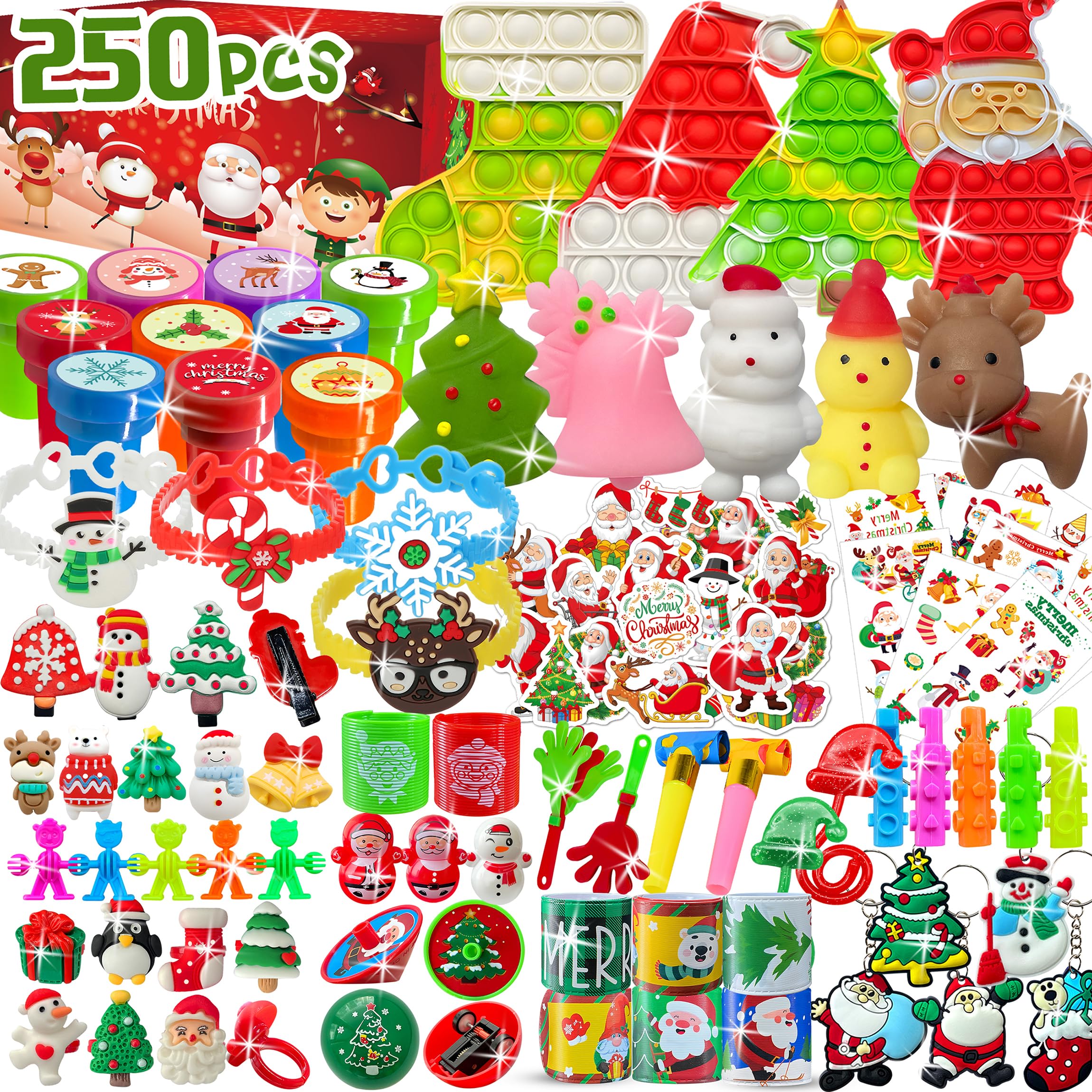 RBONIGHT Christmas toy box invites joyful unboxing with 20 playful surprises.