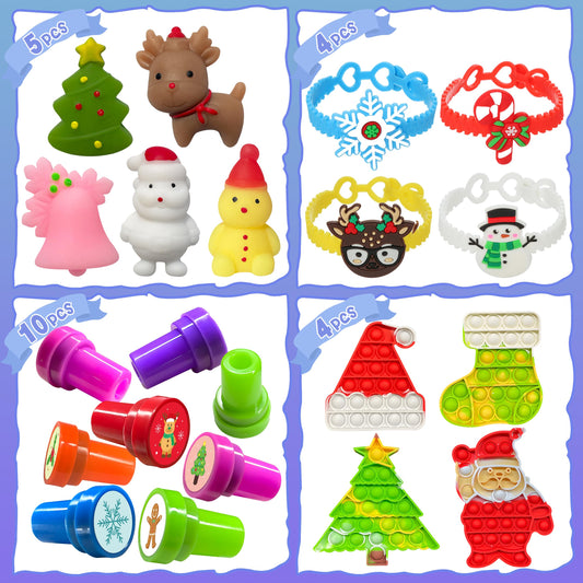 RBONIGHT Christmas toy fidget poppers, colorful sensory play options