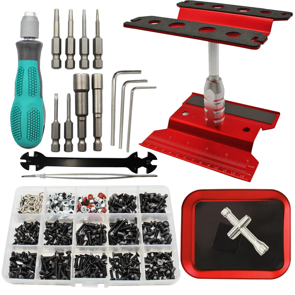 RC Lelut stand with 360-degree rotation for easy RC car maintenance