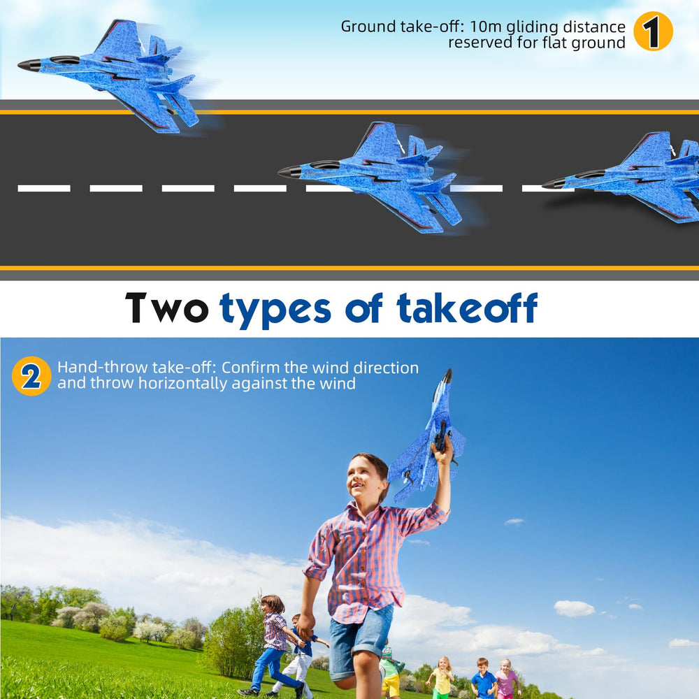 RC Plane includes two replacement batteries for extended play.