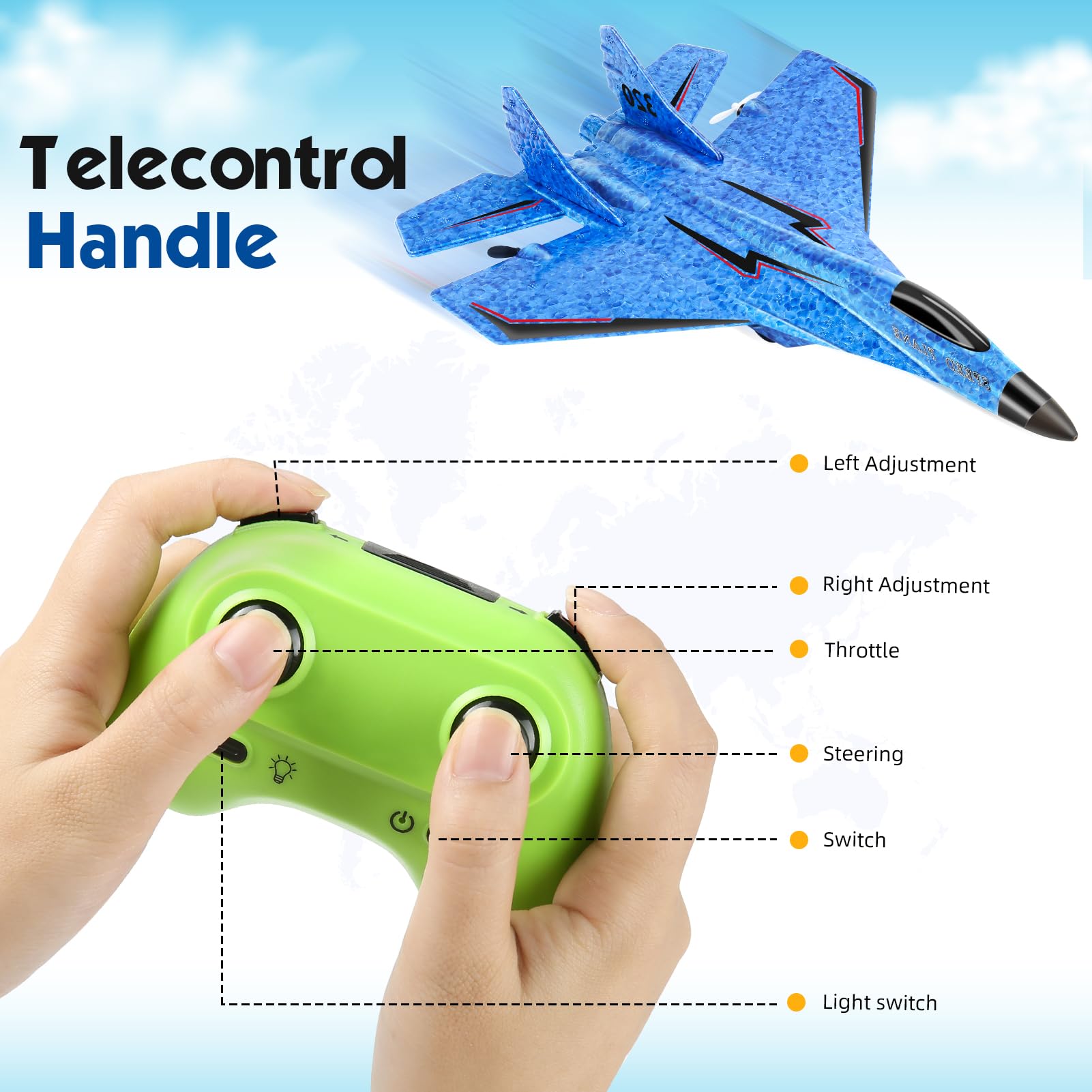 RC Plane throw-off takeoff option for quick starts.