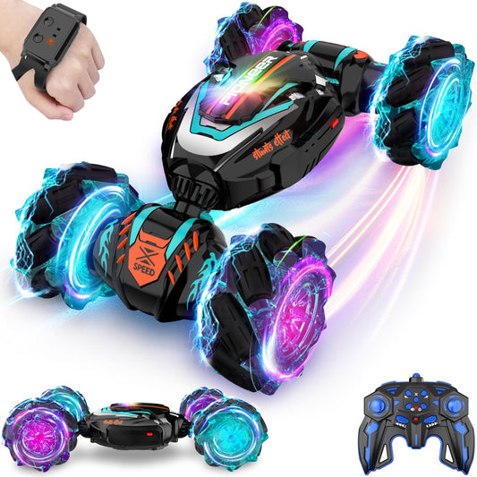 Rcabcar gesture-sensing RC stunt car enabling precise hands-free control for dynamic performances.