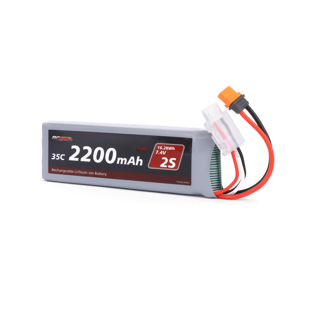 RCAWD 7.4V battery pack ready for extended RC sessions, balancing power and endurance