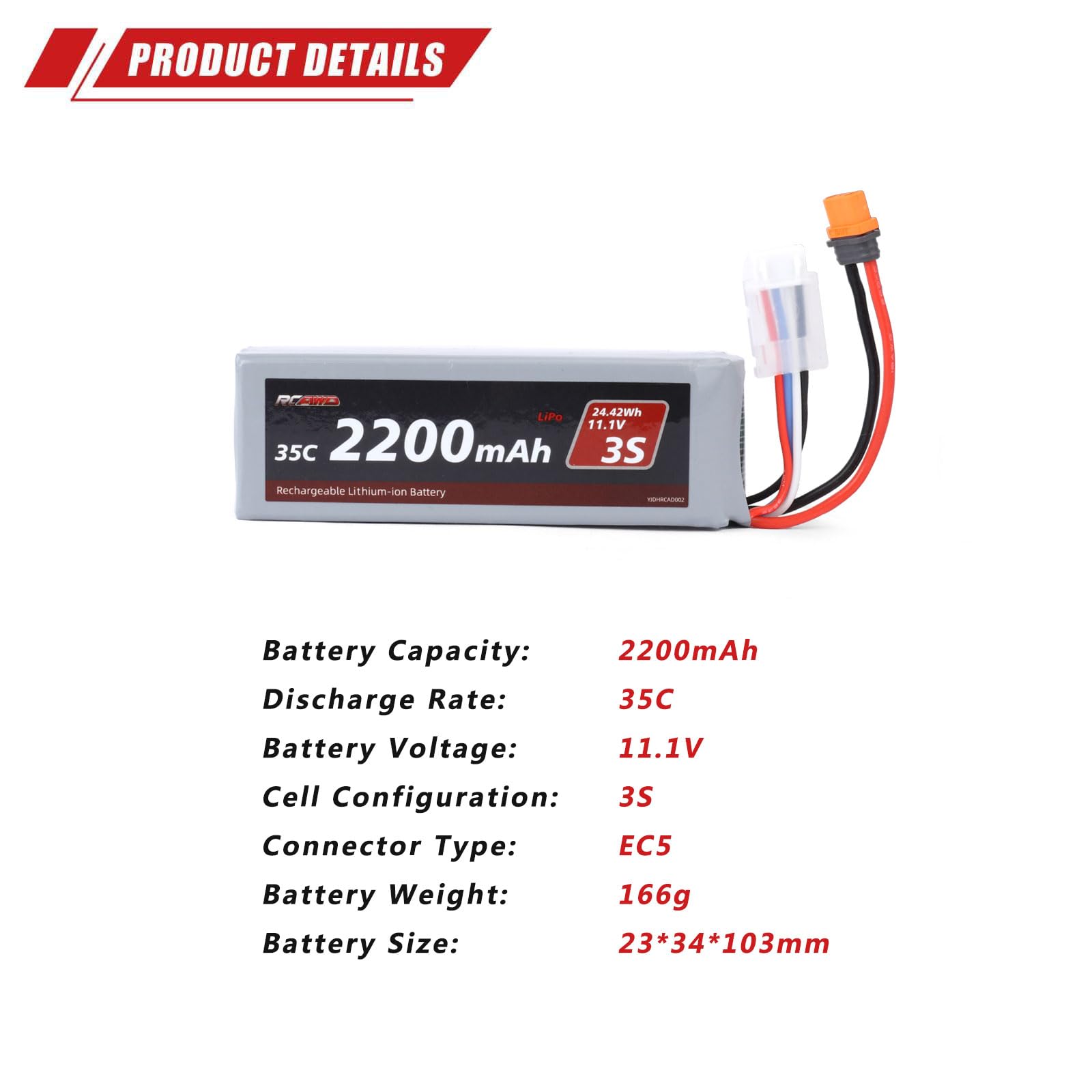 RCAWD compact battery shape supports portable RC setups