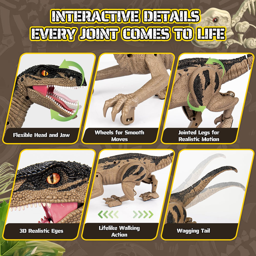 Rcfunkid dinosaur toy rechargeable battery for longer sessions