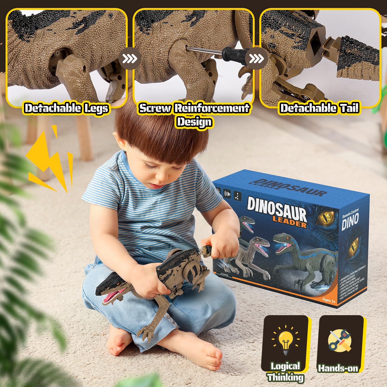 Rcfunkid dinosaur toy remote 2-4ghz controls for responsive play