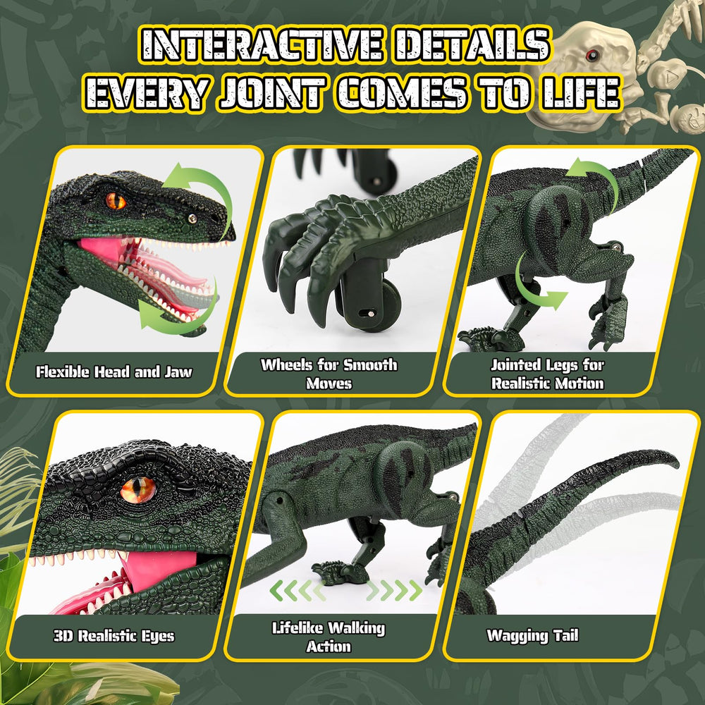 Rcfunkid 2.4GHz remote supports multi-player dinosaur fun.