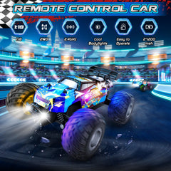 Rcjoyou remote control car body lights enhance visibility during indoor and outdoor play.