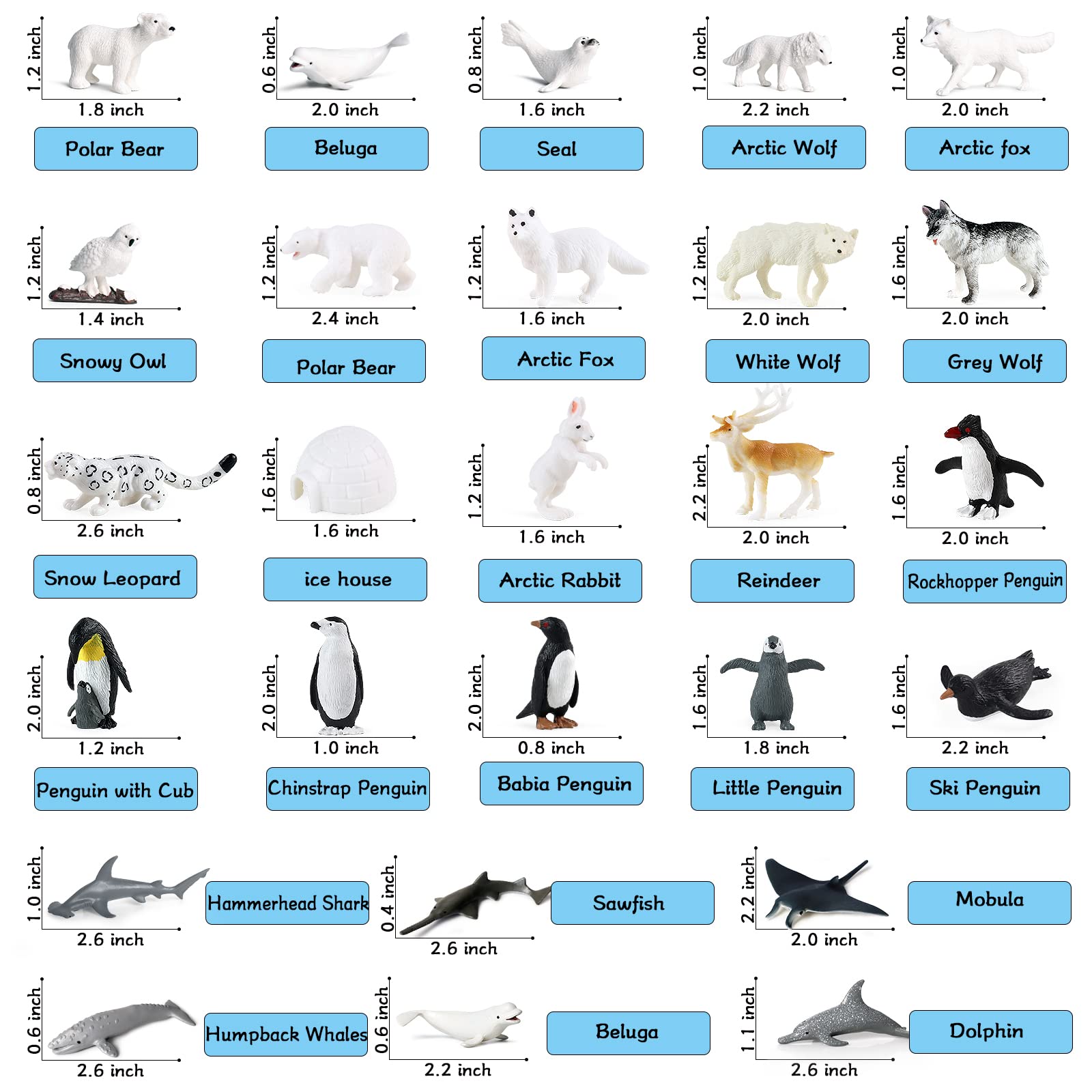 RCOMG Arctic wolf figurine enhances roleplay and wildlife education activities.