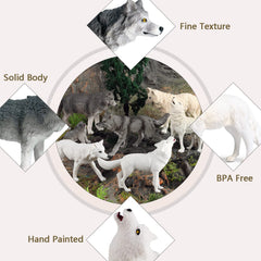 RCOMG wolf figurines hand-painted with durable colors