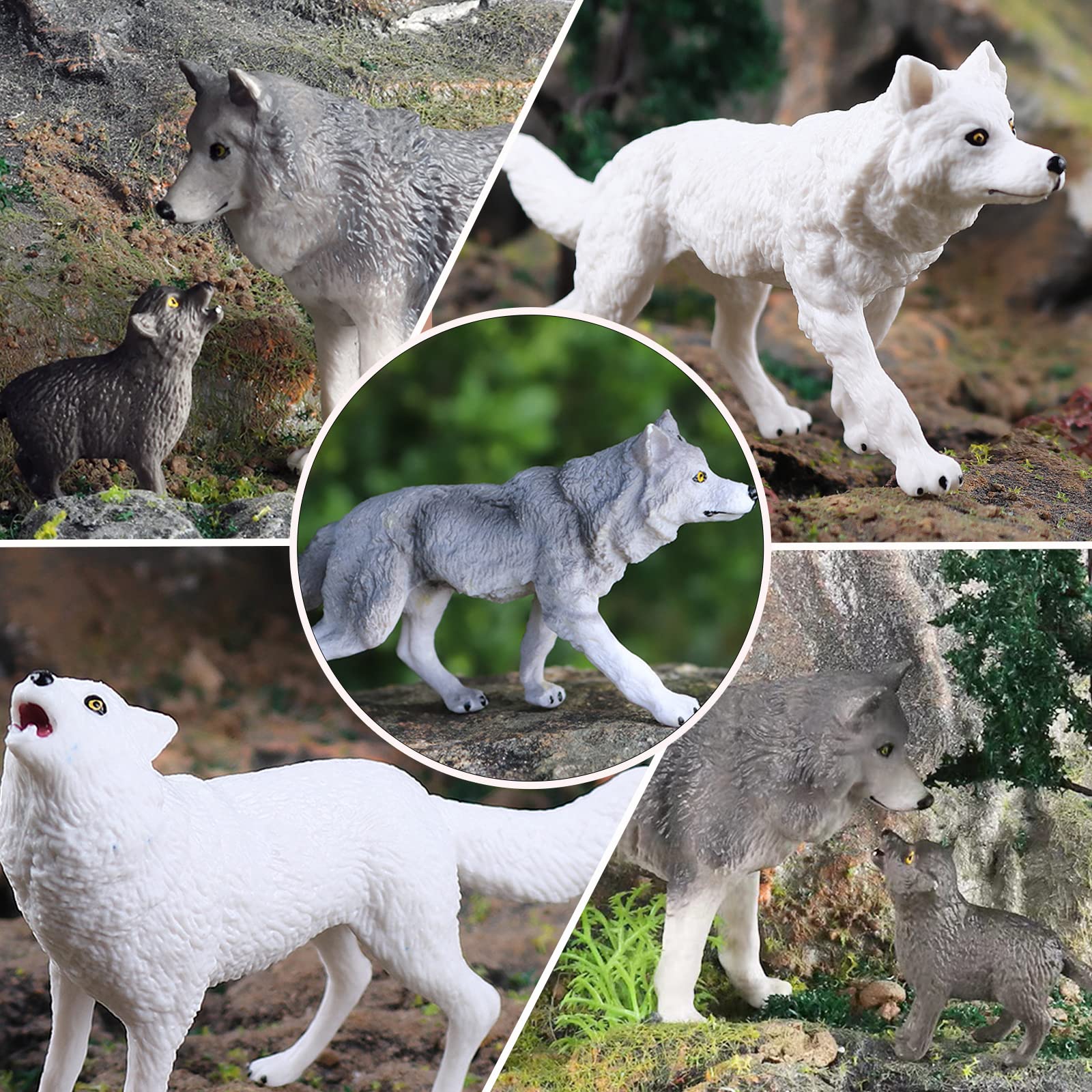 RCOMG wolf figurines with realistic textures to spark storytelling