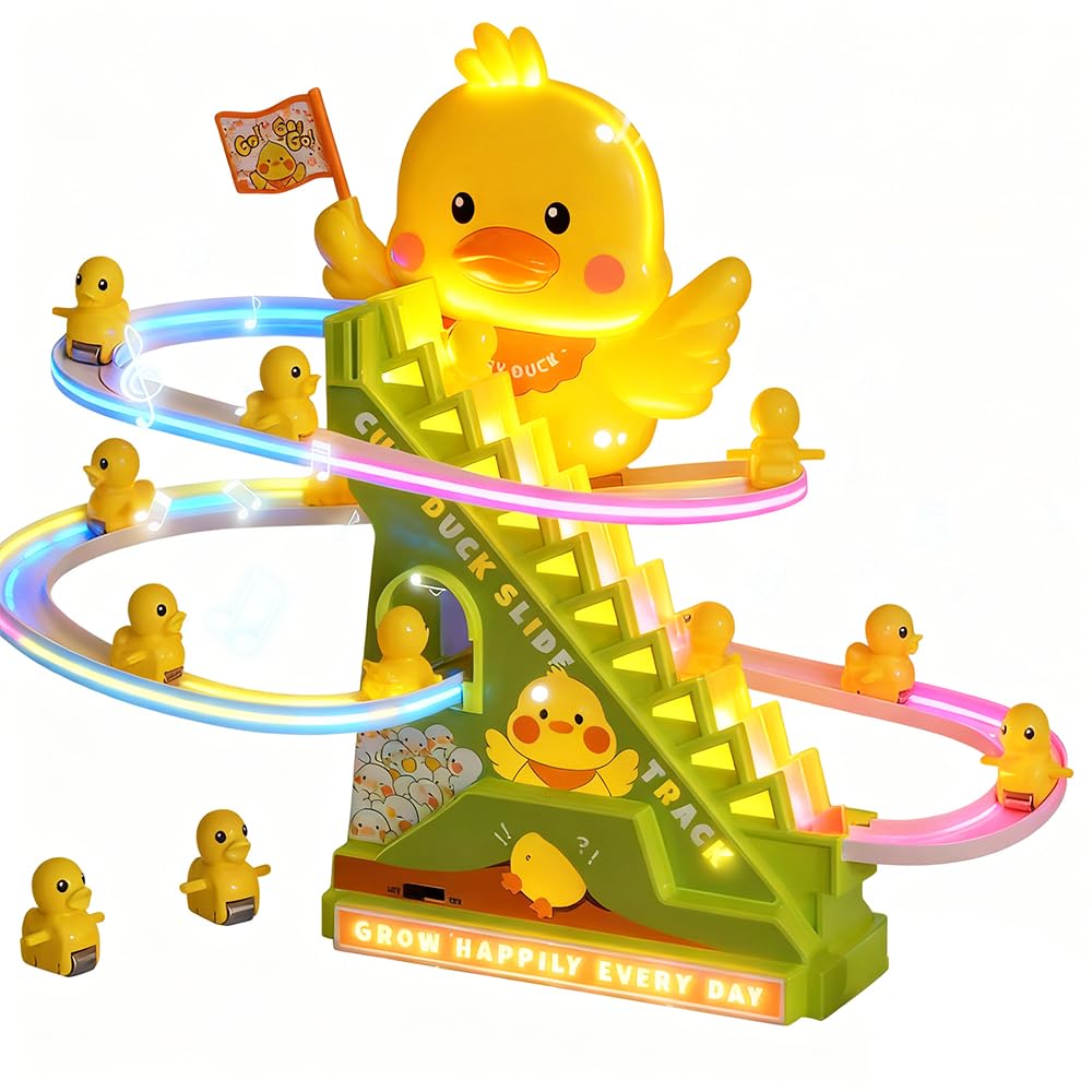 RCOOS Duck Climbing Toy Set with ladder and figures ready for engaging playtime.
