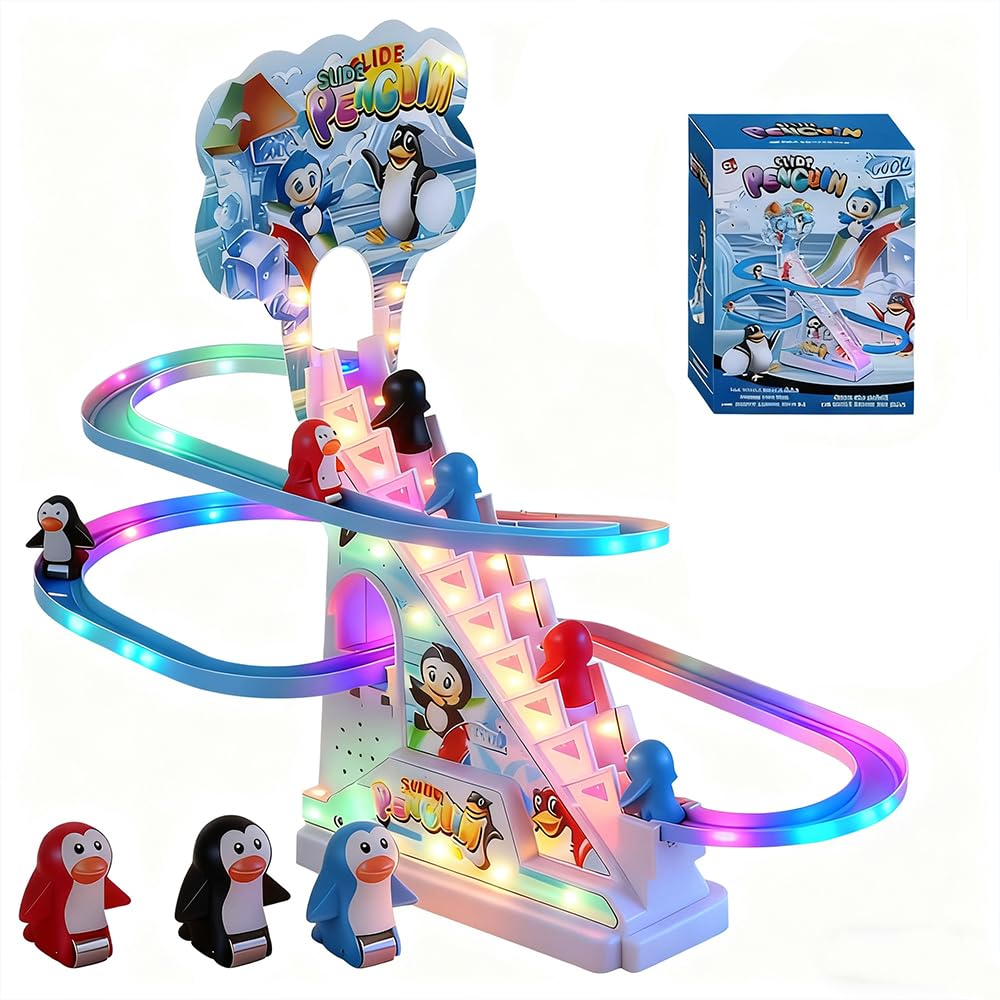 RCOOS penguin climbing toy with bright colors for engaging play and imagination