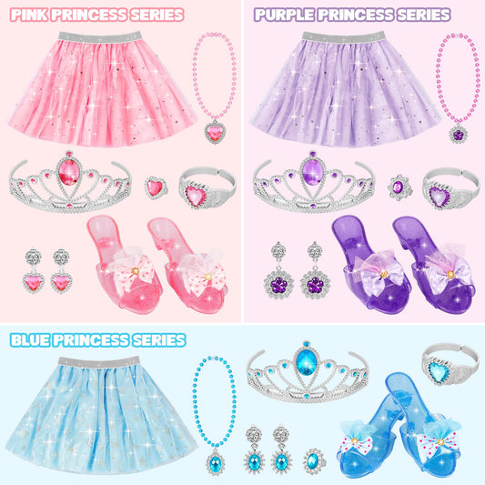 Rcovasc princess skirt with tulle snowflakes and stars for imaginative play