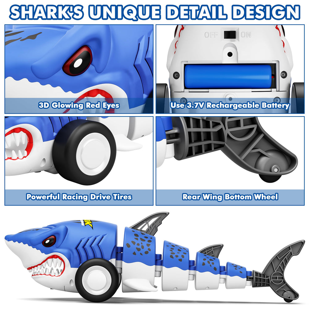 Rcovasc RC shark car performs a 360-degree drift on any surface