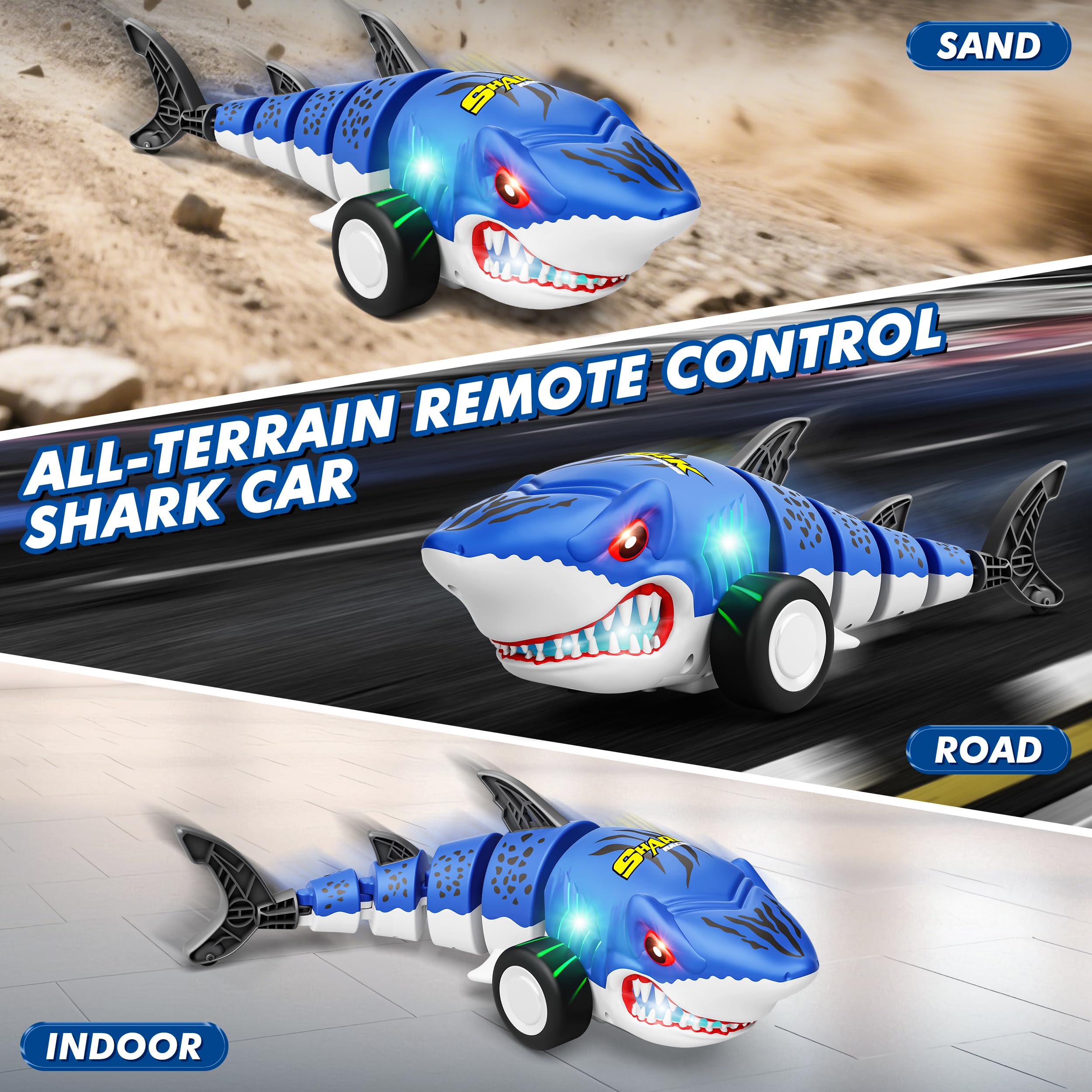 Rcovasc shark car durable ABS body withstands tough play