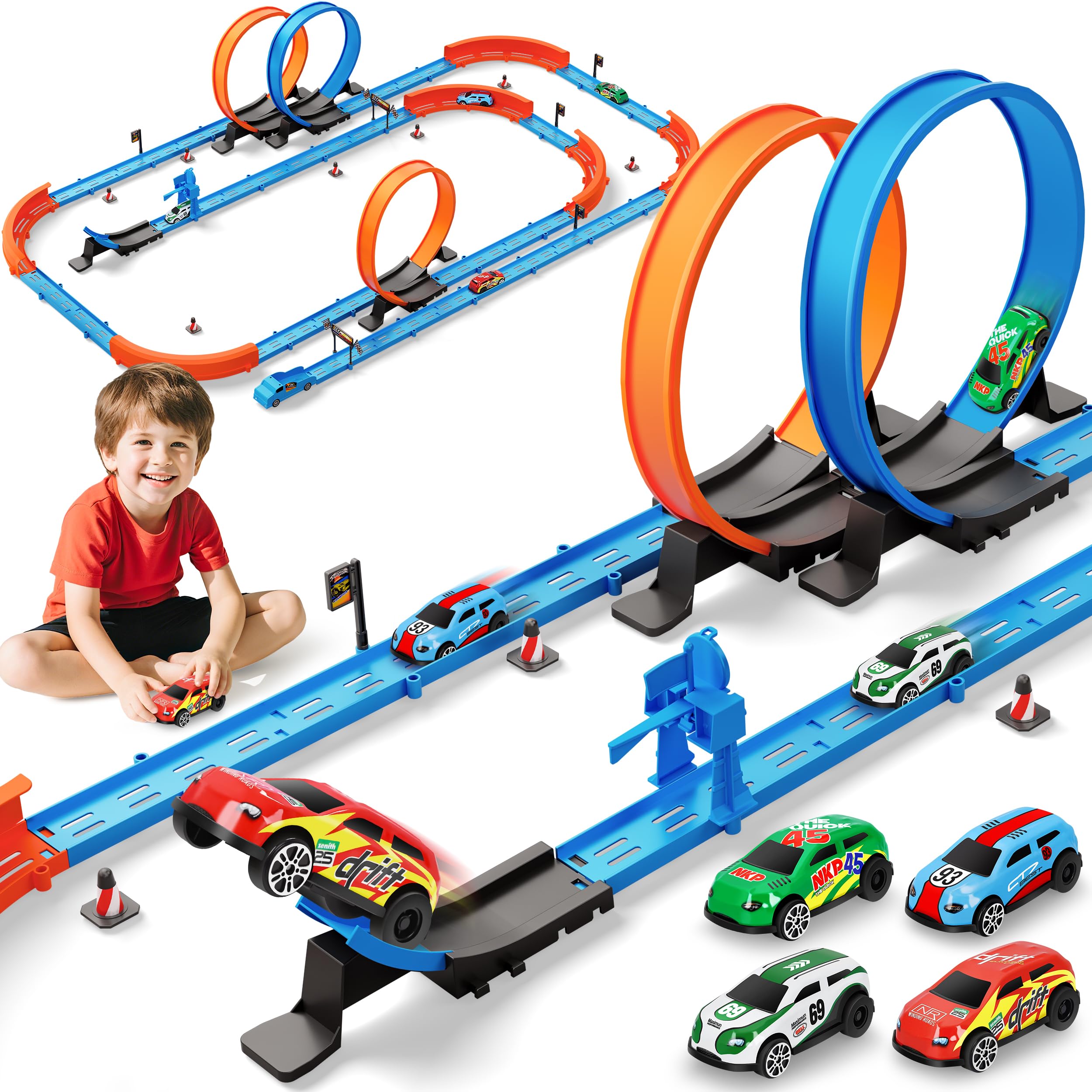Rcovasc slot car track with a 360° loop for immersive racing fun