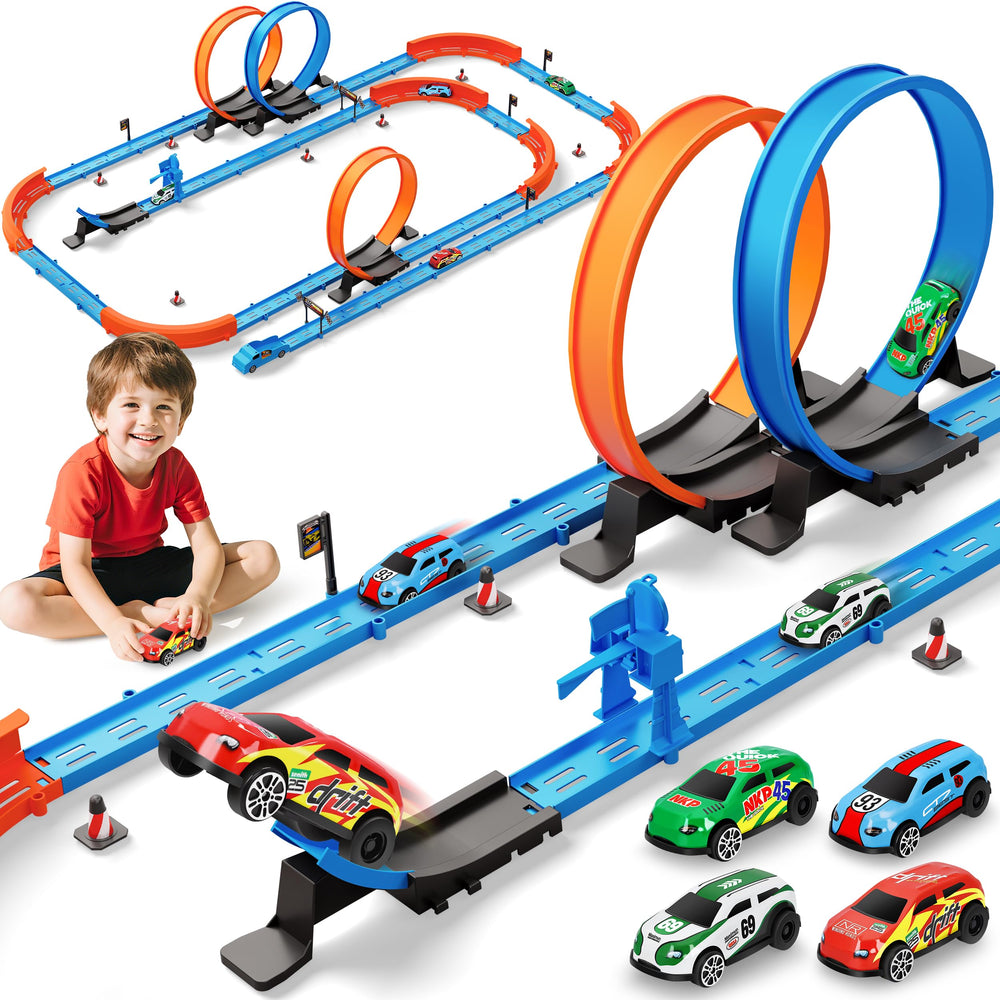 Rcovasc slot car track with a 360° loop for immersive racing fun