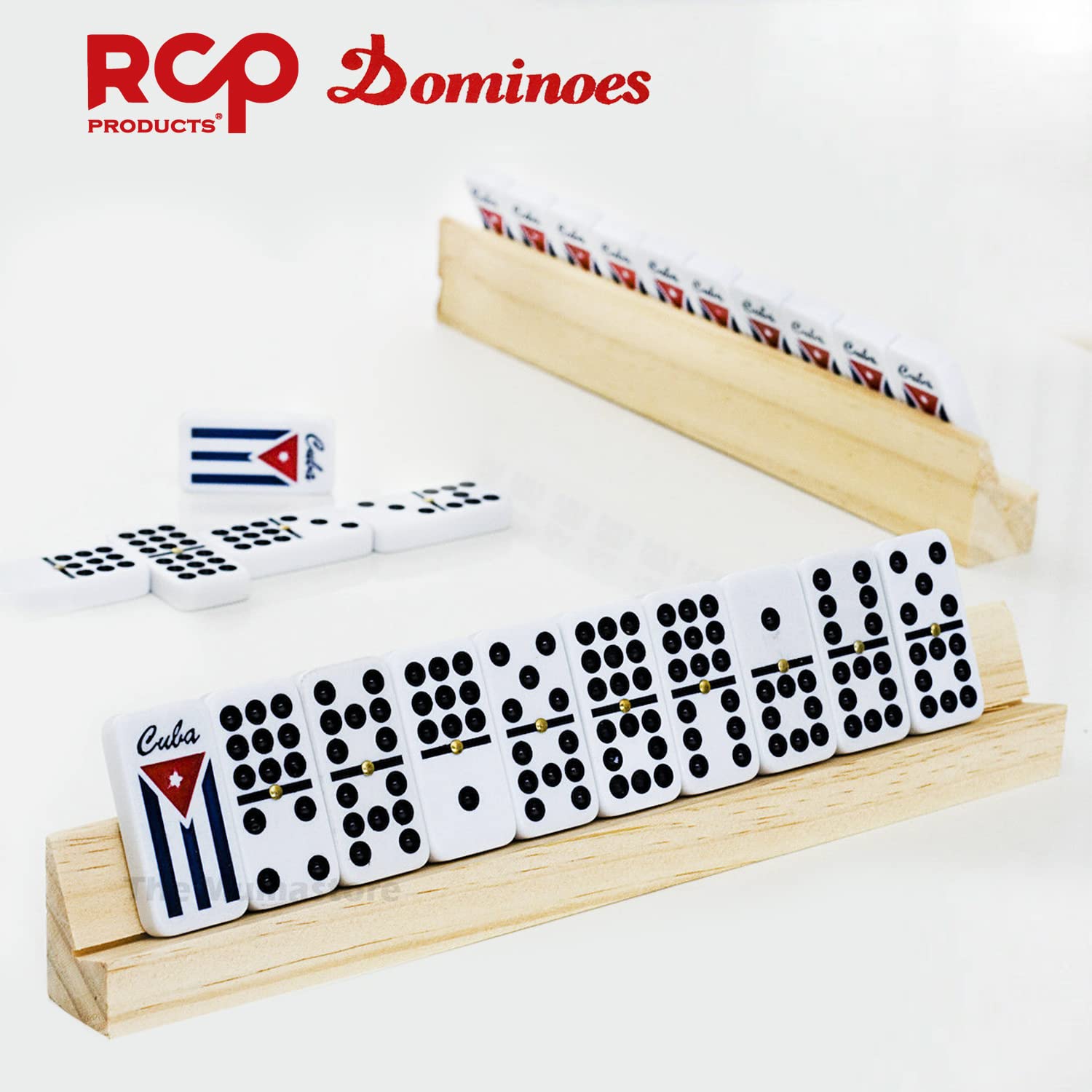 RCP PRODUCTS wood grain finish domino trays ideal for display