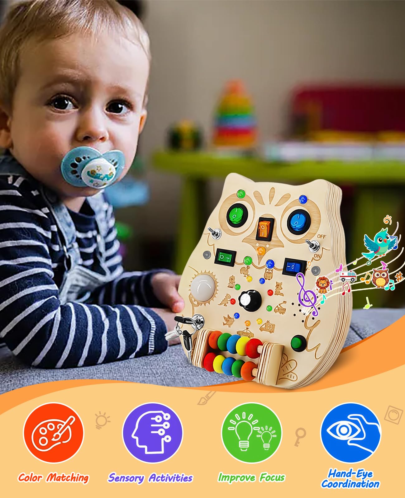 RCPLAGA LED lights and sounds provide engaging feedback for curious toddlers.