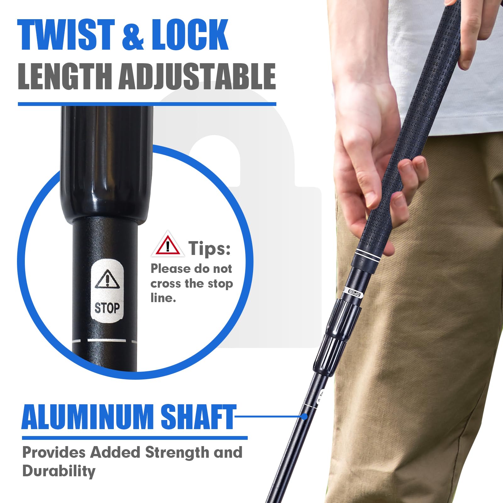 RCROKS retractable golf shaft 35 inches for adults and kids