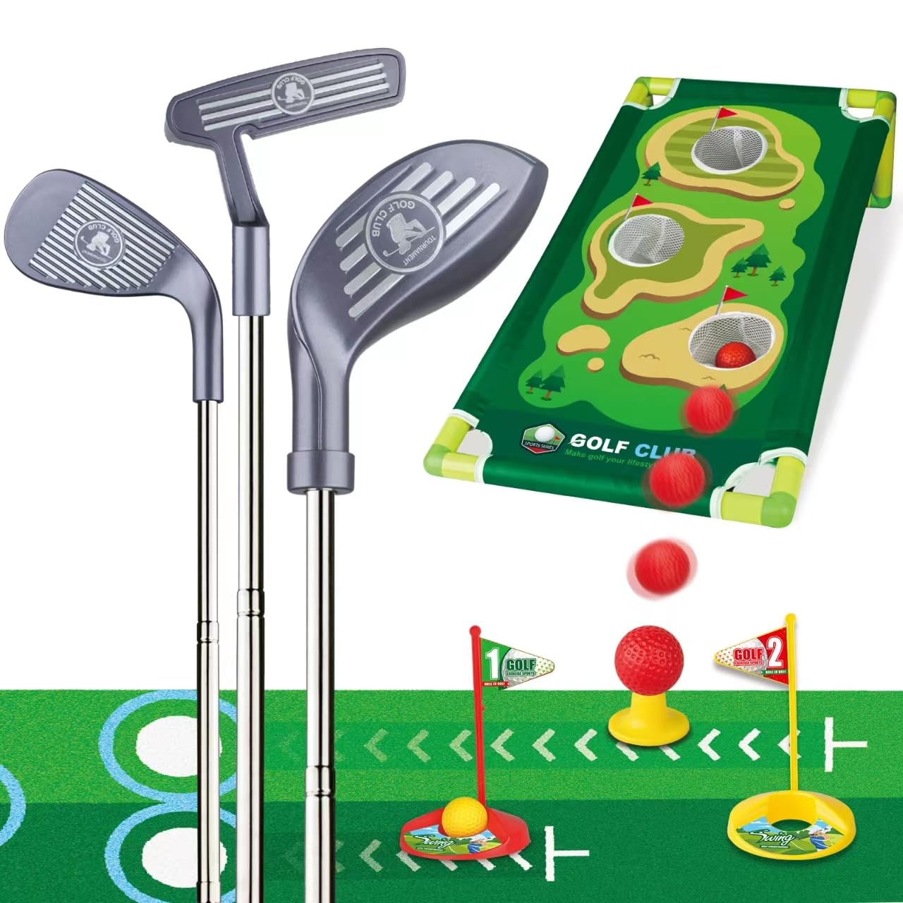 RCROKS toddler golf clubs with adjustable shaft for growing kids.