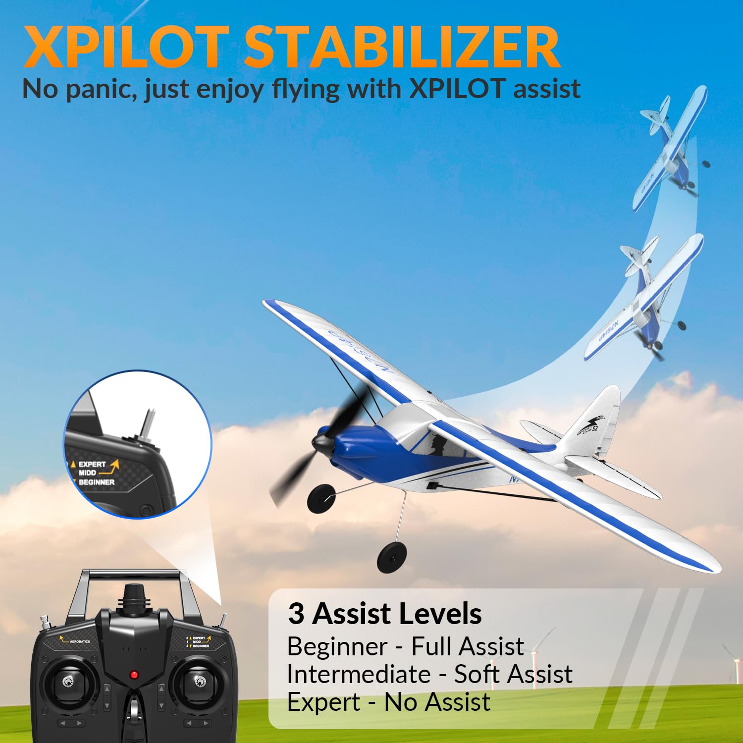 RCSHOBBY Sport Cub 500 S2 gyro stabilizer enhances flight stability.