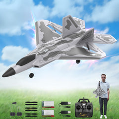 rcxsuv F22 fighter model with LED lights for eye-catching nighttime flights.