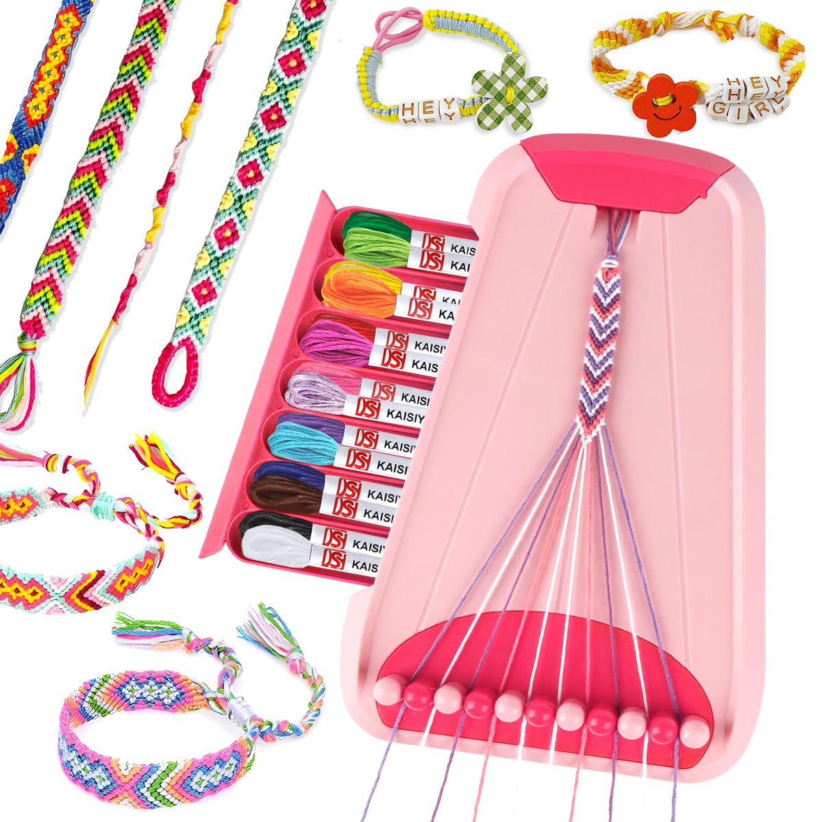 Rdfmy friendship bracelet kit cover with colorful threads for creative sorting and play