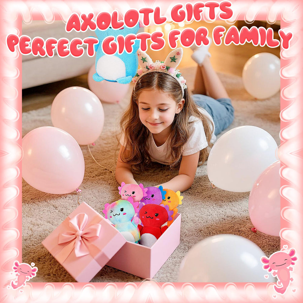 Rdogeia axolotl plush in hand, pocket-size friend for on-the-go comfort.