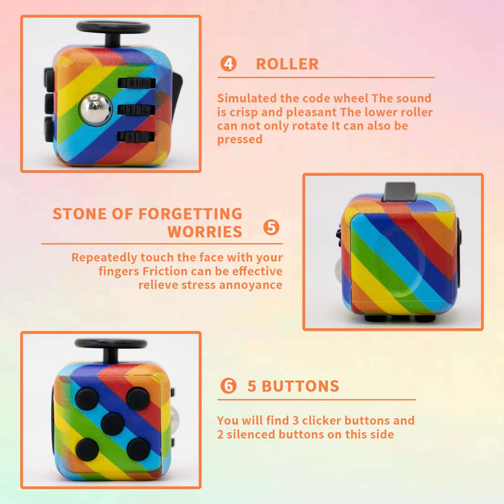 RE:BLEU fidget cube button side delivers discreet, satisfying clicks for anxiety relief
