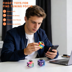 RE:BLEU fidget cube switch side offers subtle flip actions to redirect restless energy