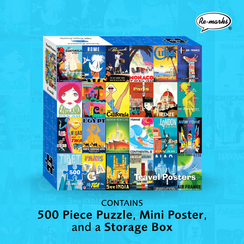 Re-Marks 500-piece puzzle assembly laid out for family entertainment.