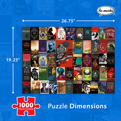 Re-Marks Edgar Allan Poe puzzle box stores pieces securely during family puzzles.