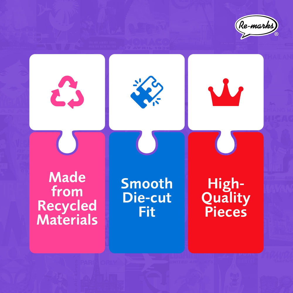 Re-Marks family puzzle night featuring large, smooth-fit piece design.