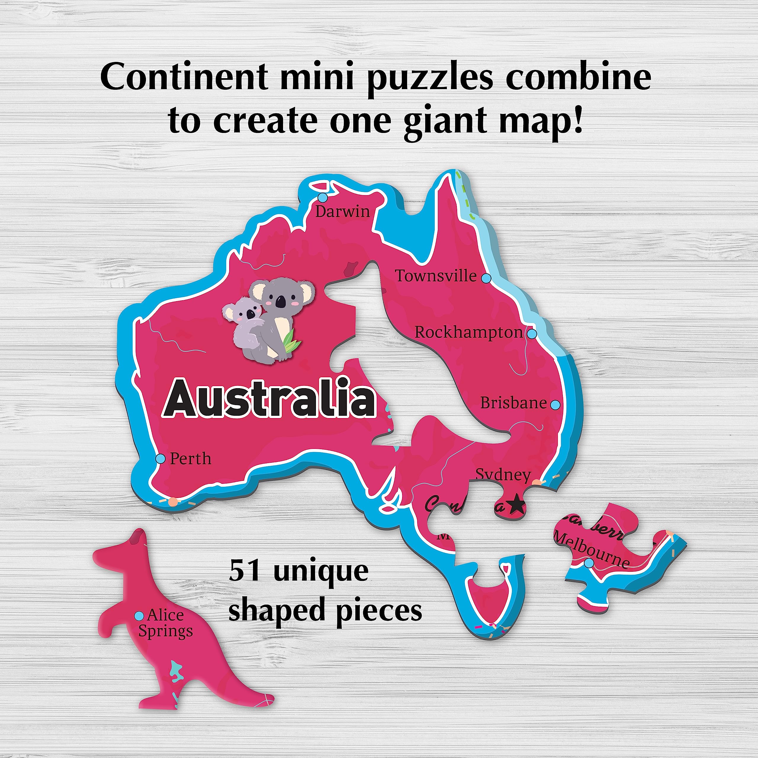 Re-Marks Map World Deluxe continents interlock to form a complete world map