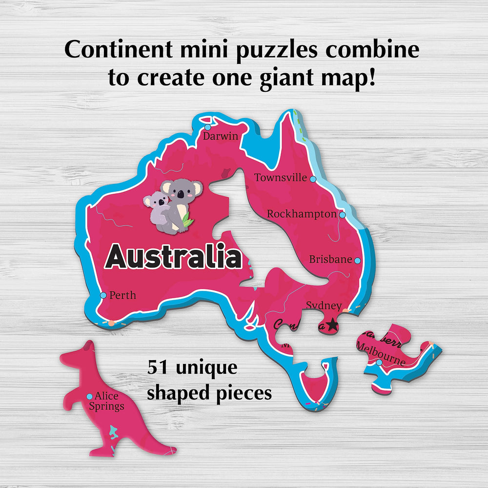 Re-Marks Map World Deluxe continents interlock to form a complete world map