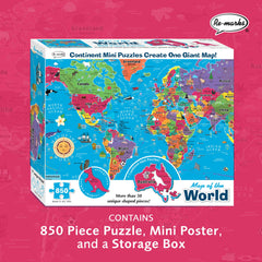 Re-Marks Map World Deluxe whimsy pieces closeup showing unique shapes for creative play