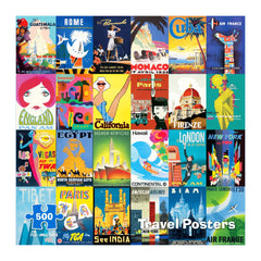 Re-Marks travel posters puzzle box featuring vibrant art for family enjoyment.