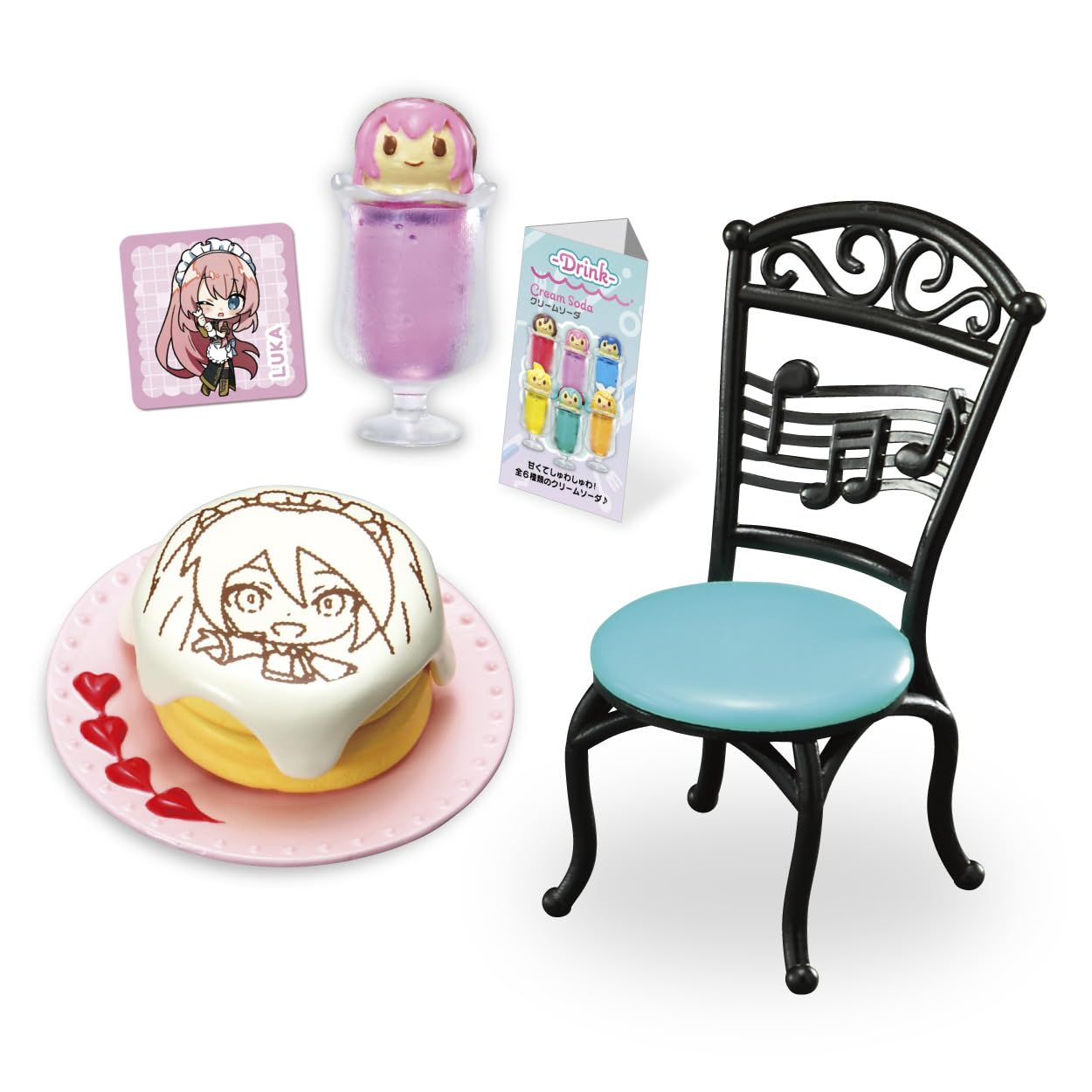 Close-up of Re-Ment figure accessories.