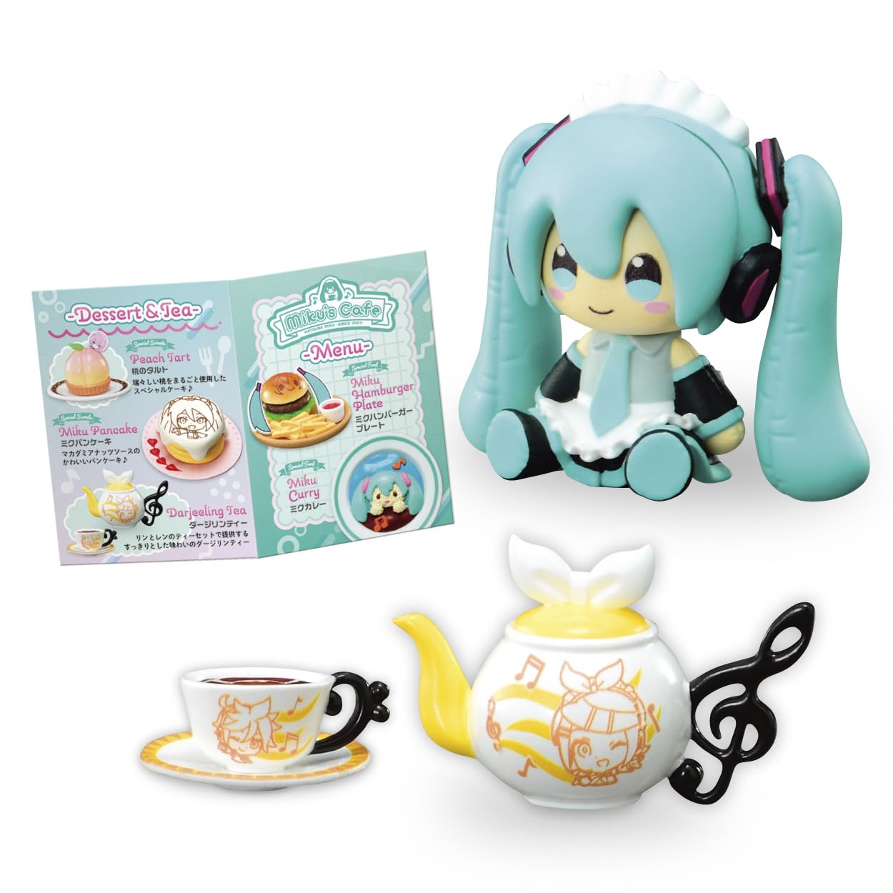 Detailed paintwork on Hatsune Miku cafe-trading figure.