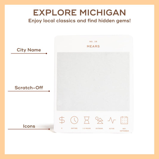 Reach International Outfitters Ann Arbor Adventure scratch-off card enables easy day-trip planning
